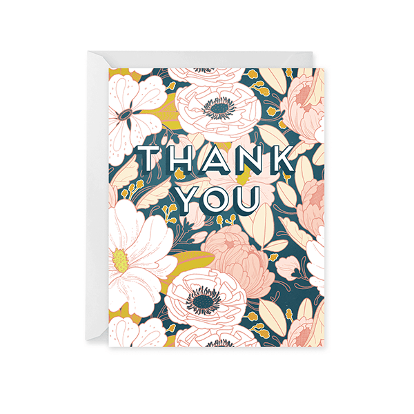 Night Floral Thank You Card - DIGS