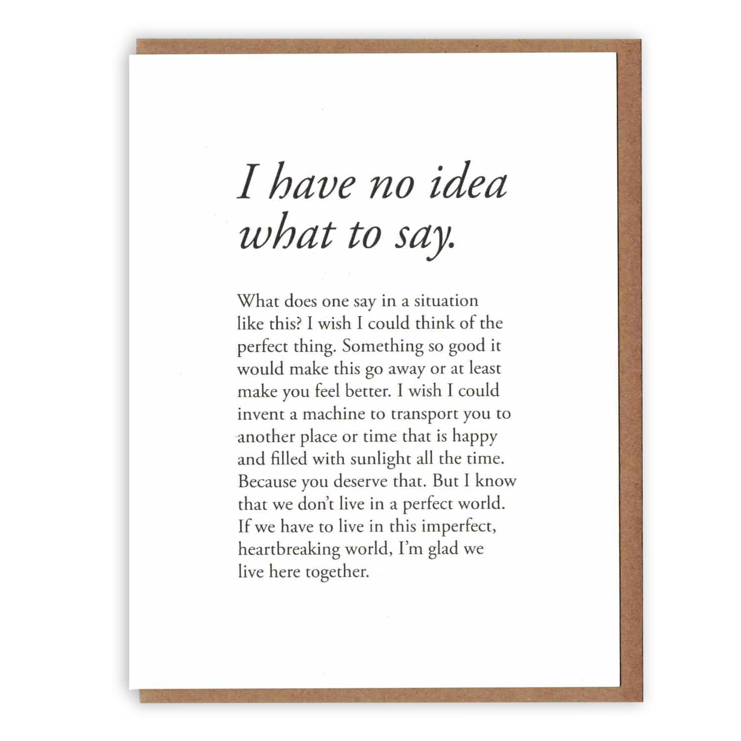 No Idea What to Say Card - DIGS