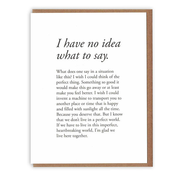 No Idea What to Say Card - DIGS