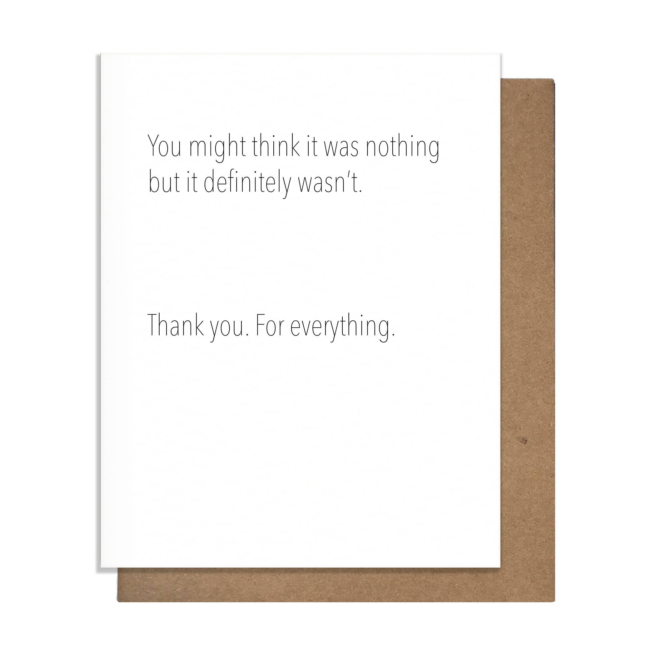 Not Nothing Thank You Card - DIGS