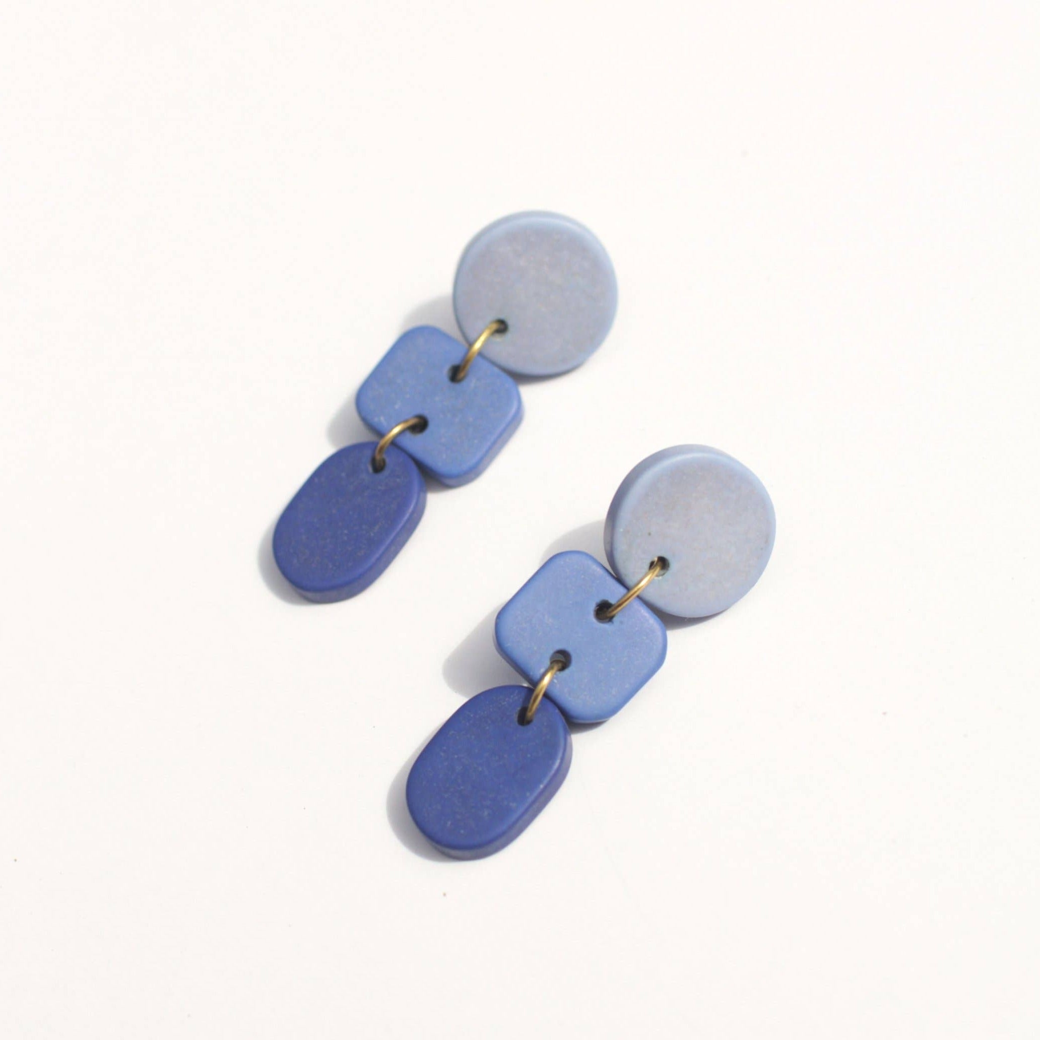 Ombré Clay Earrings: Lapis - DIGS