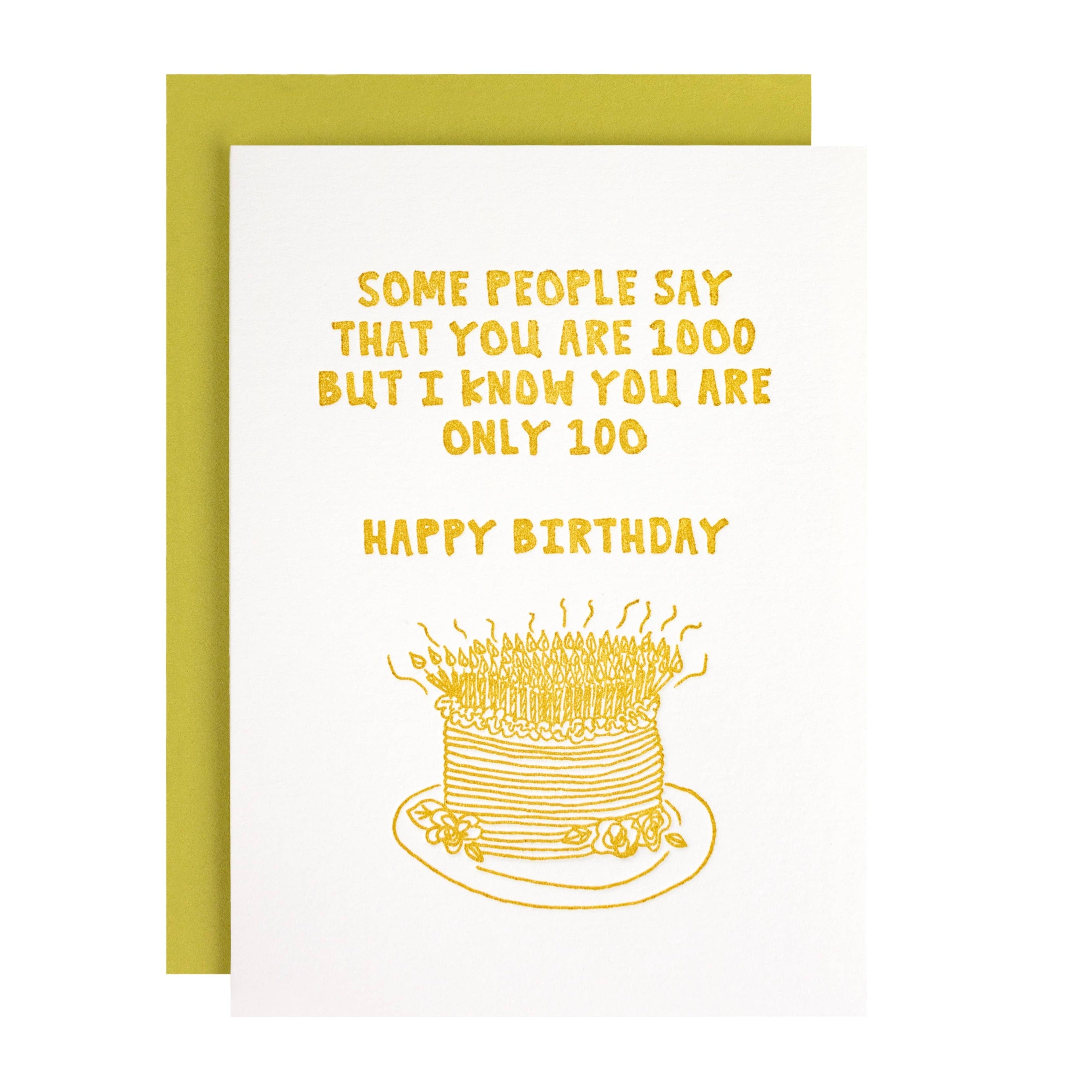 Only 100 Birthday Card - DIGS