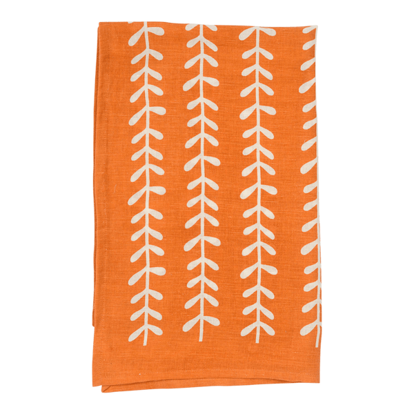 Orange Leaf Linen Cotton Tea Towel - DIGS