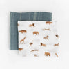 Organic Cotton Muslin Swaddle 2 Pack: Animal Crackers - DIGS