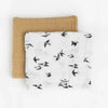Organic Cotton Muslin Swaddle 2 Pack: Swallows - DIGS