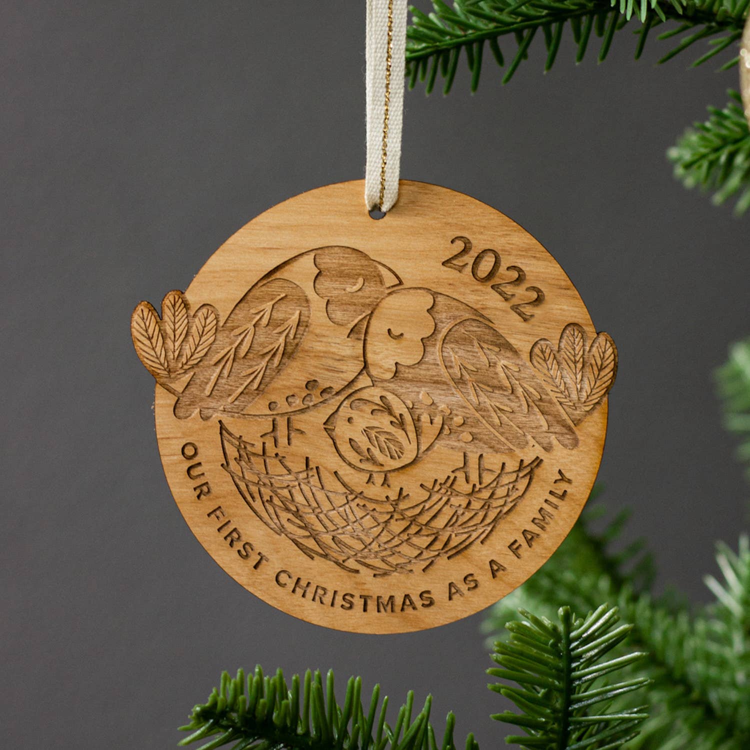 Our First Christmas Birds Wood Ornament - DIGS