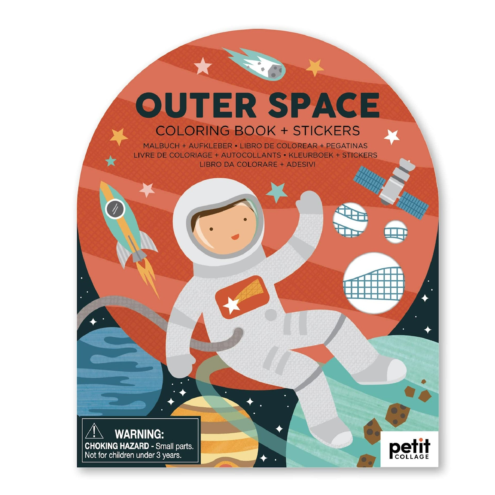 Outer Space Coloring Book + Stickers