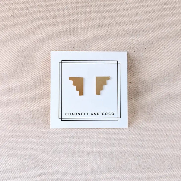 Over the Edge Brass Stud Earrings - DIGS
