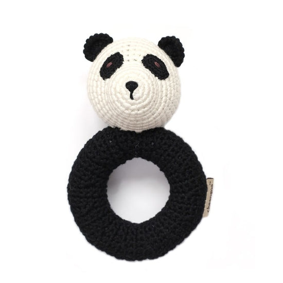 Panda Crocheted Ring Rattle