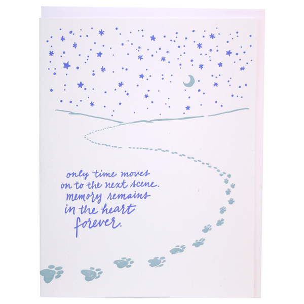 Paw Prints Under Stars Pet Sympathy Card - DIGS