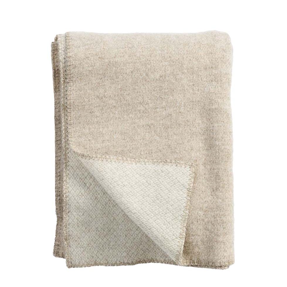 Peak Merino Wool Throw: Natural Beige - DIGS