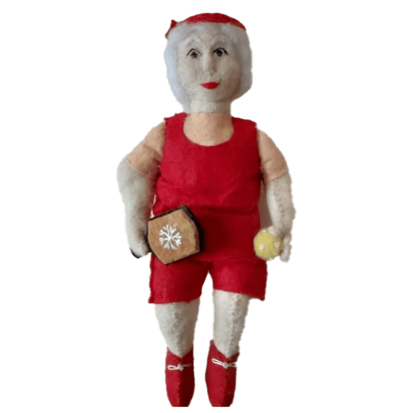 Pickleball Mrs. Claus Felt Ornament - DIGS