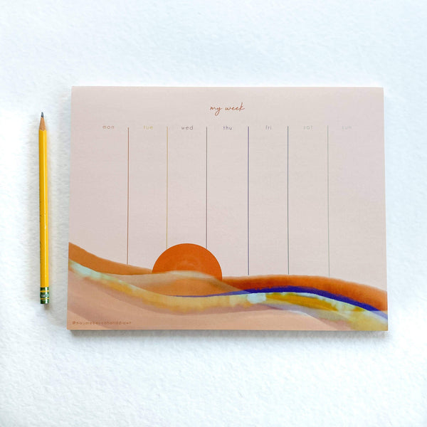 Pink Sunset Weekly Planner Pad - DIGS