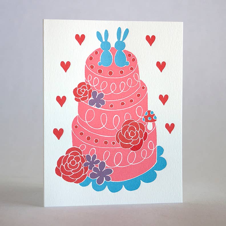 Pink Wedding Cake Card - DIGS