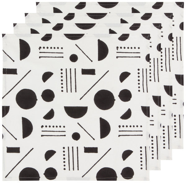 Domino Block Print Napkins,  Set/4
