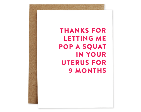 Pop a Squat Mother's Day Card - DIGS