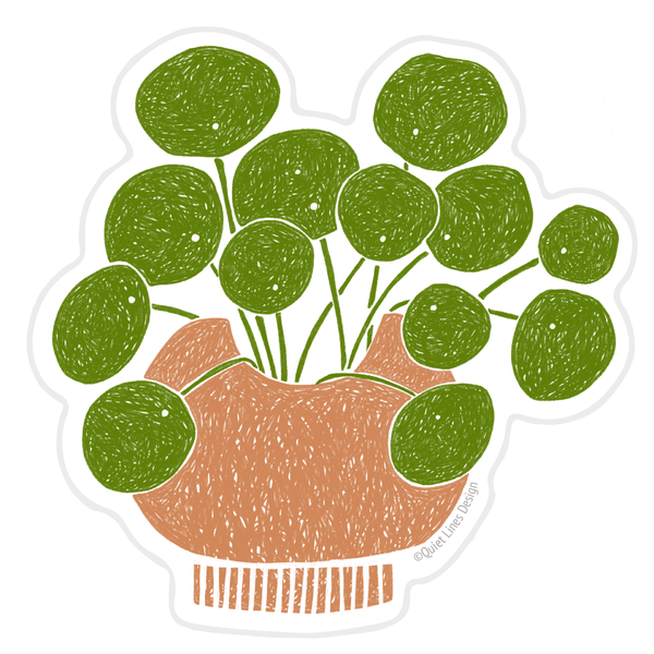 money plant sticker Potted Pilea Sticker