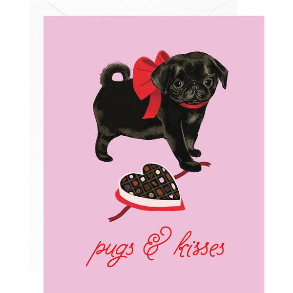 Pugs and Kisses Valentine Card - DIGS