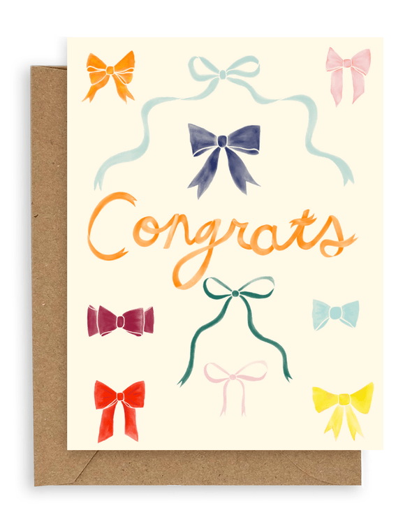 Rainbow Bows Congratulations Card - DIGS