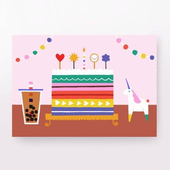 Rainbow Cake Card - DIGS