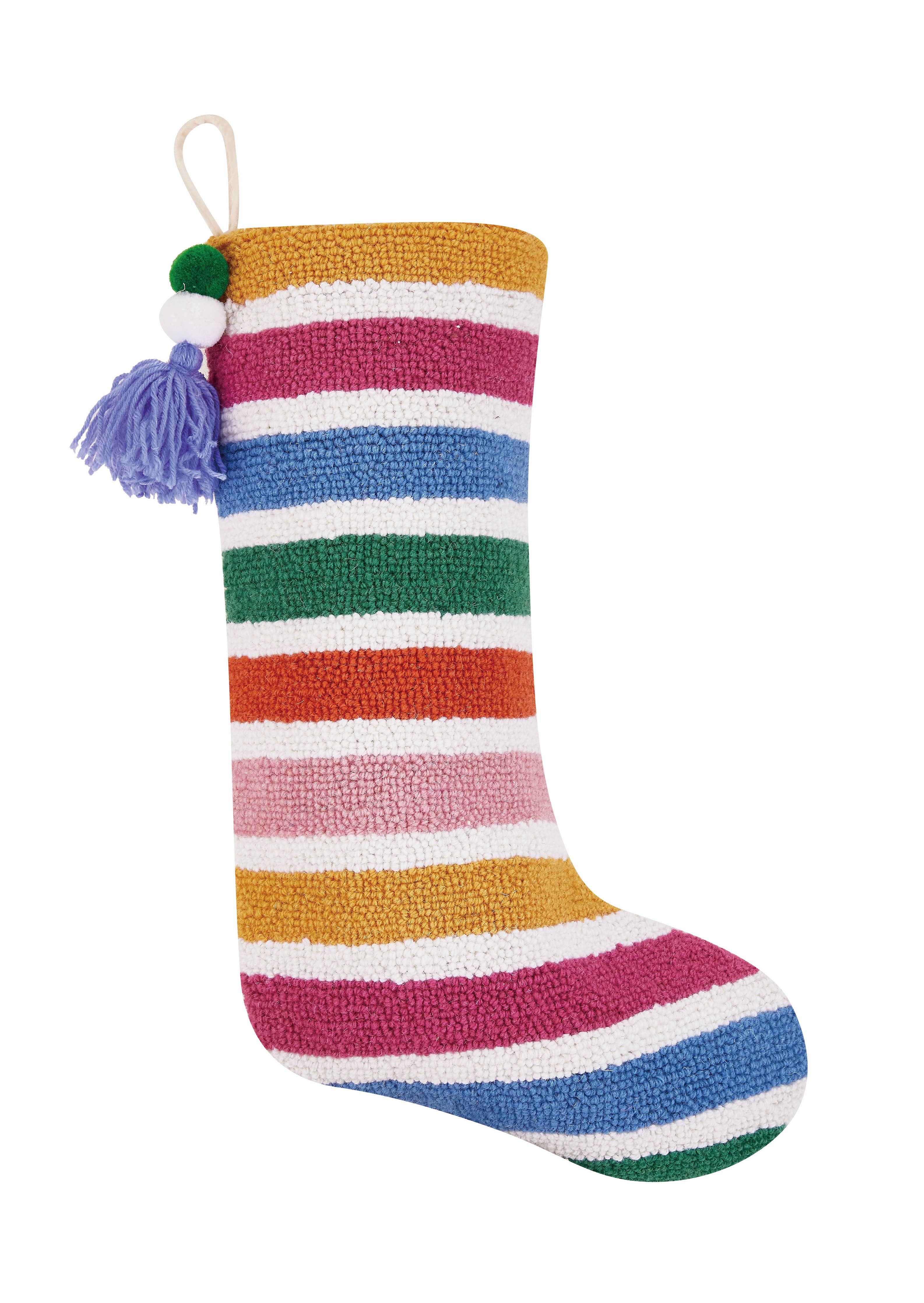 Rainbow Hooked Stocking - DIGS
