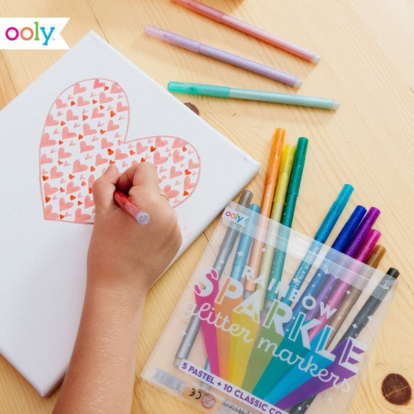 Rainbow Sparkle Glitter Markers - DIGS
