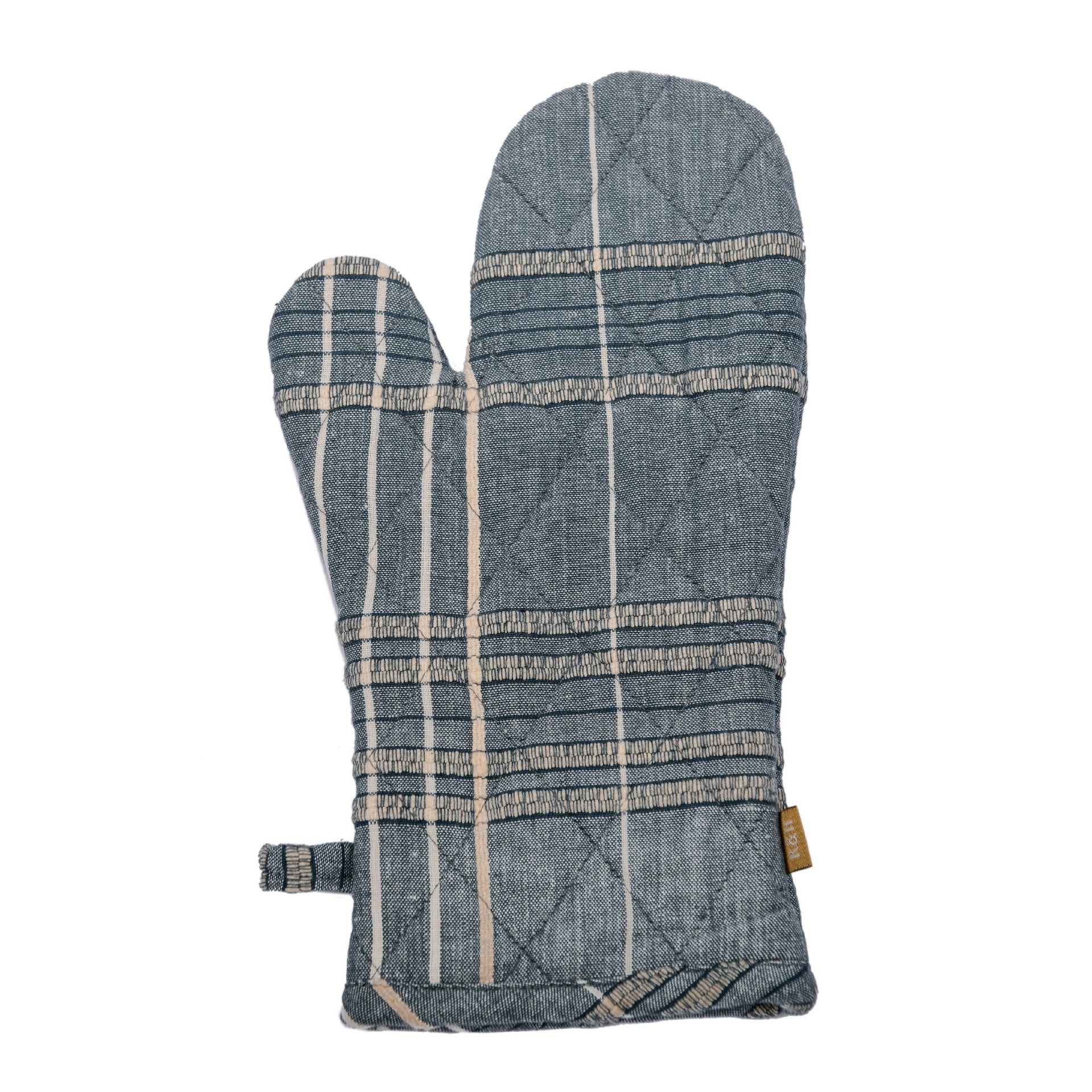Oven Glove: Textured Check Blueberry