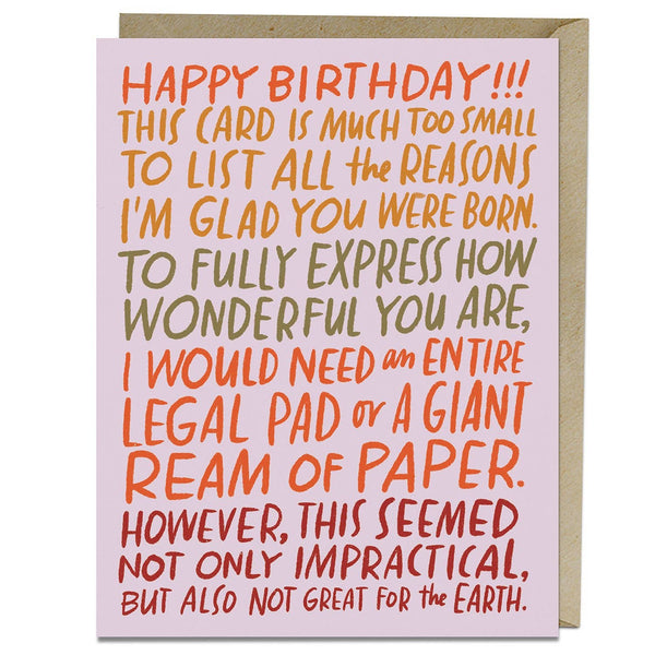 Ream of Paper Birthday Card - DIGS