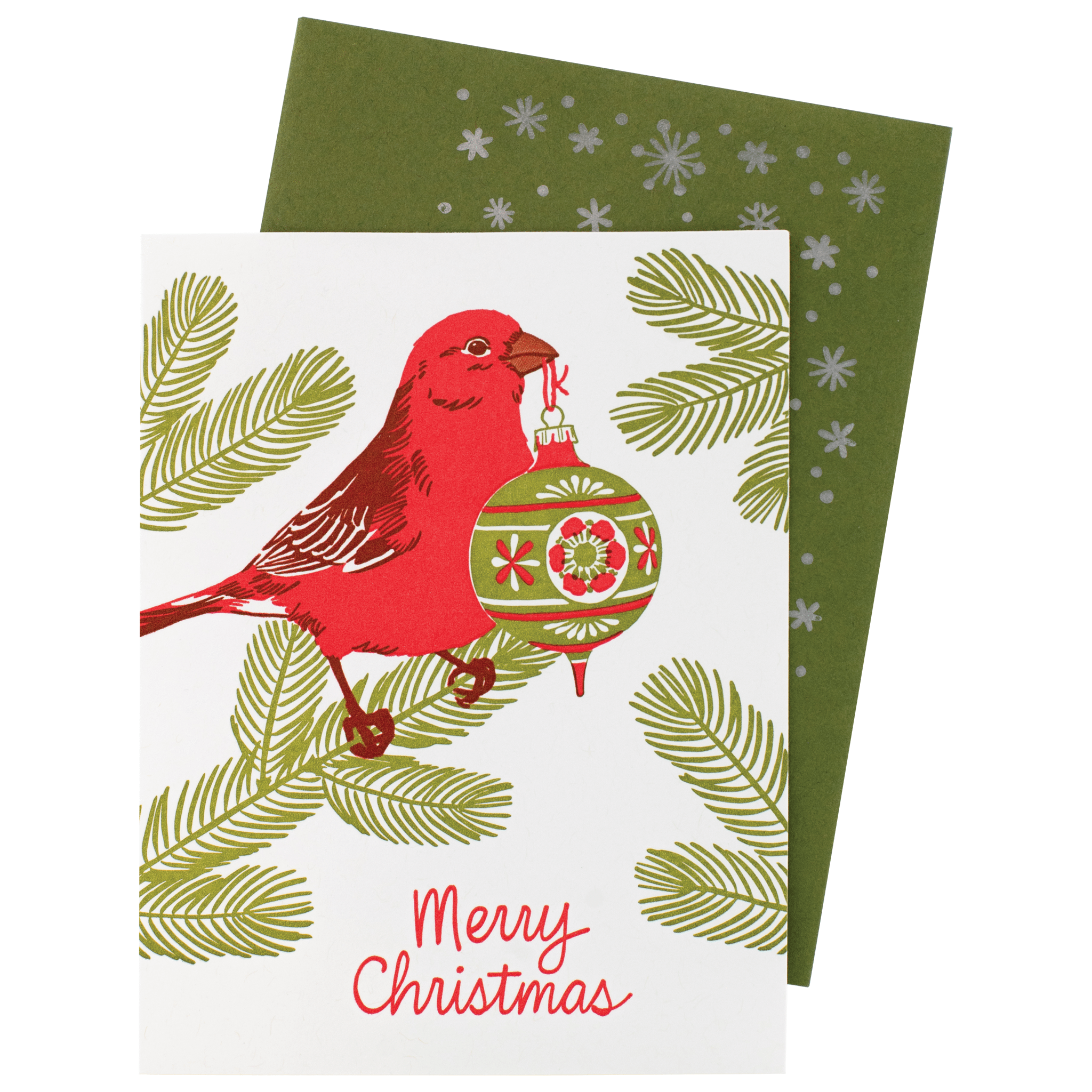 Red Bird & Ornament Christmas Card Box Set - DIGS
