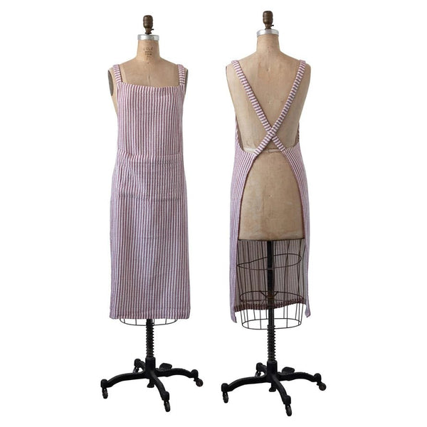 Red Striped Slipover Apron - DIGS