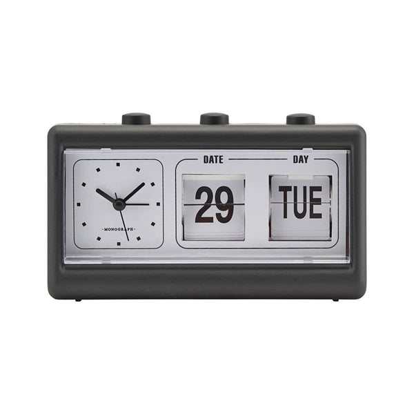Retro Alarm Clock With Calendar: Black - DIGS