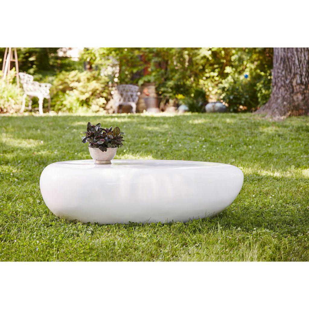 River Stone Cocktail Table, Gel Coat White - DIGS