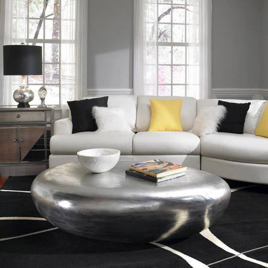 River Stone Cocktail Table, Silver Leaf - DIGS