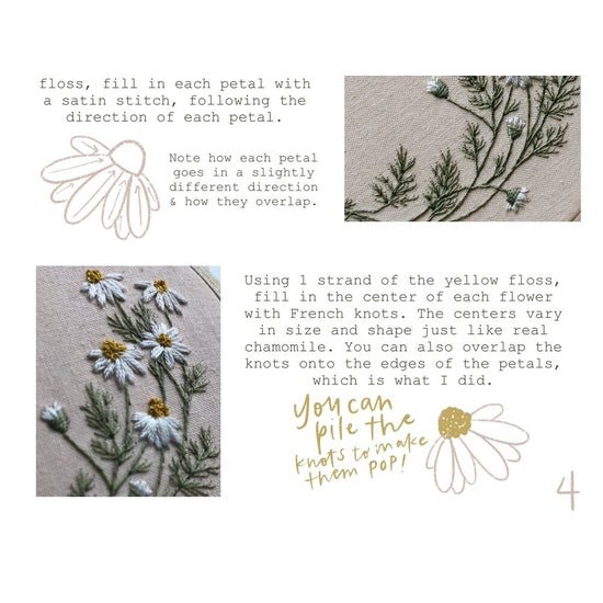 Roman Chamomile Embroidery Kit - DIGS