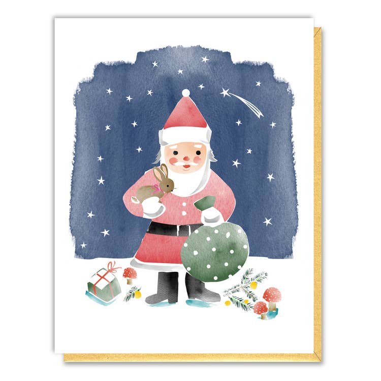 Santa with Bunny Card - DIGS
