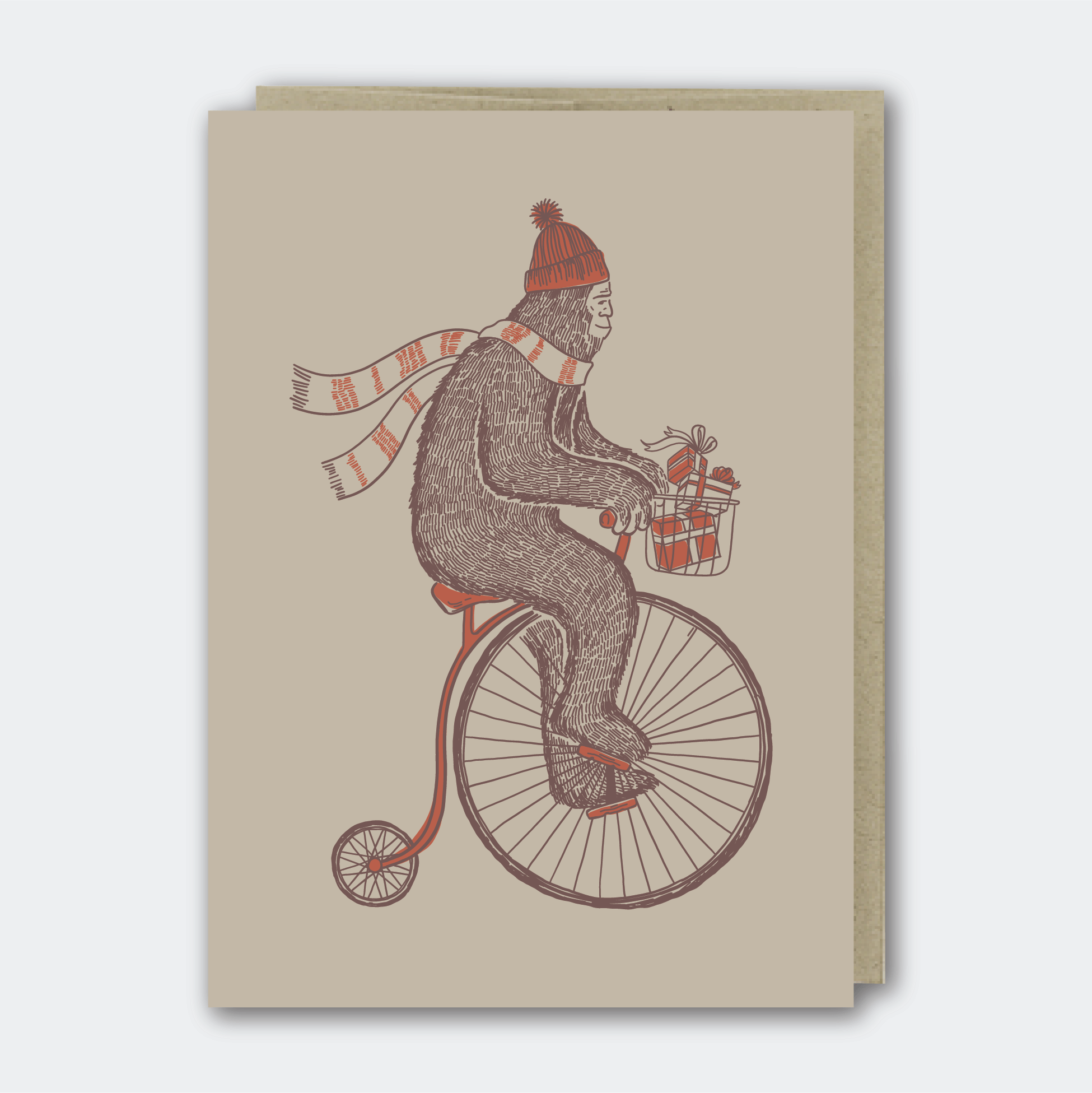 Sasquatch Bike Holiday Card - DIGS