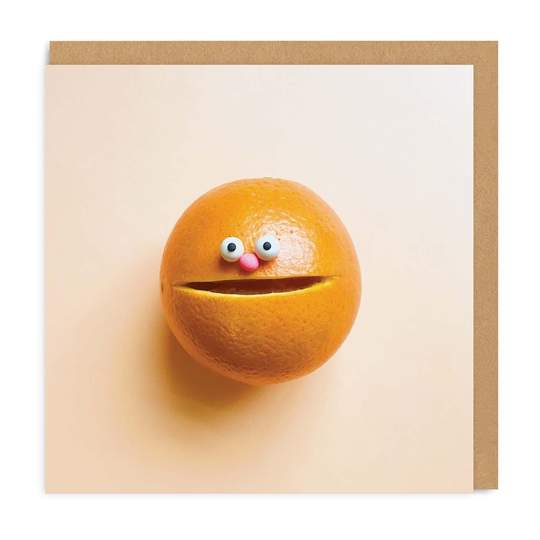 Orange Smiley Face Card