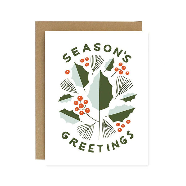 Season's Greetings Holly Card - DIGS