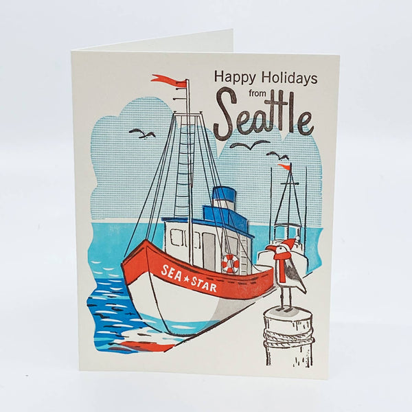 Seattle Dock Holidays Note Card - DIGS