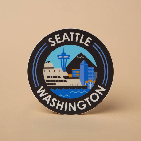 Seattle Ferry Round Sticker - DIGS