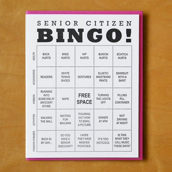 Senior Bingo Card - DIGS