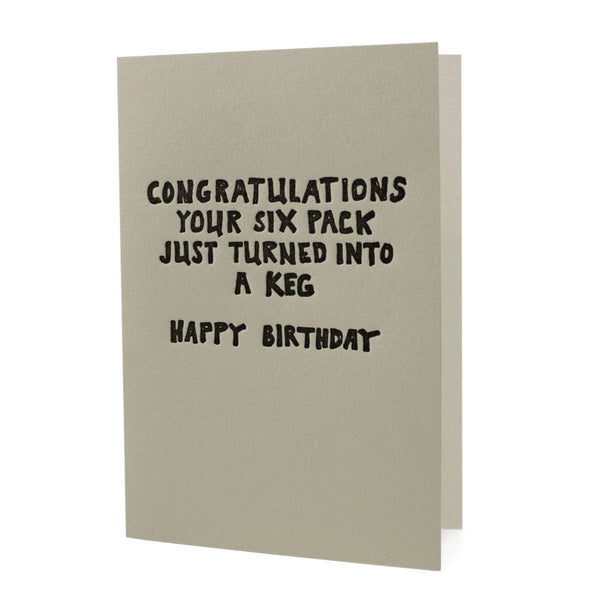 Six Pack Keg Birthday Card - DIGS