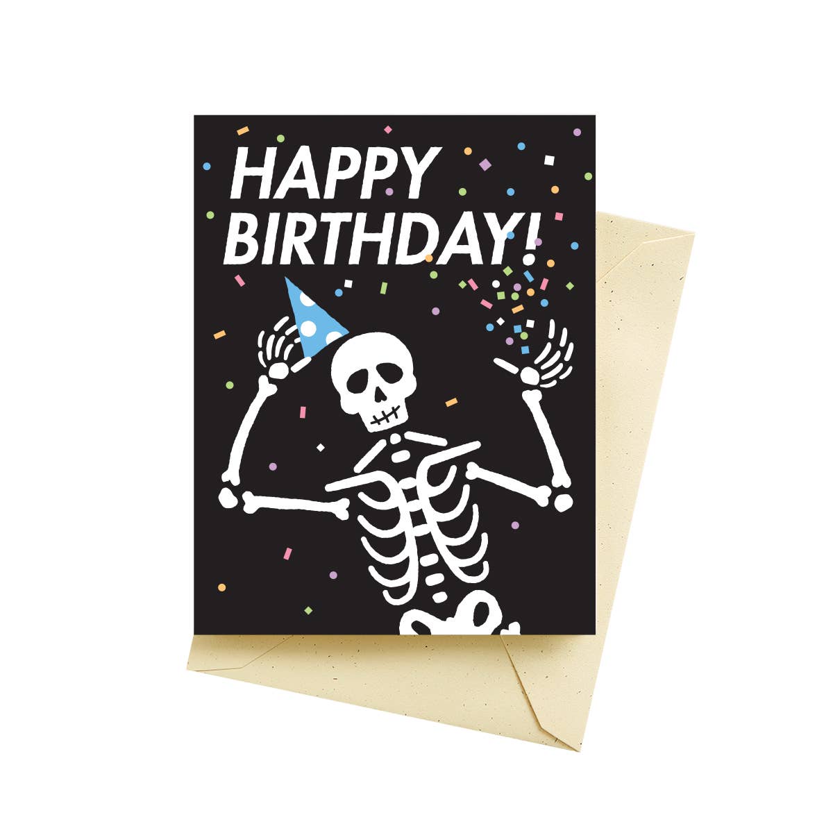 Skeleton Confetti Birthday Card - DIGS