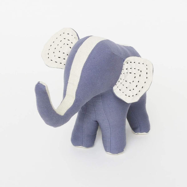 Kantha Handmade Stuffed Elephant: Slate - DIGS
