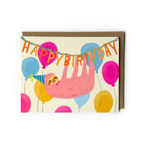 Sloth Happy Birthday Card - DIGS