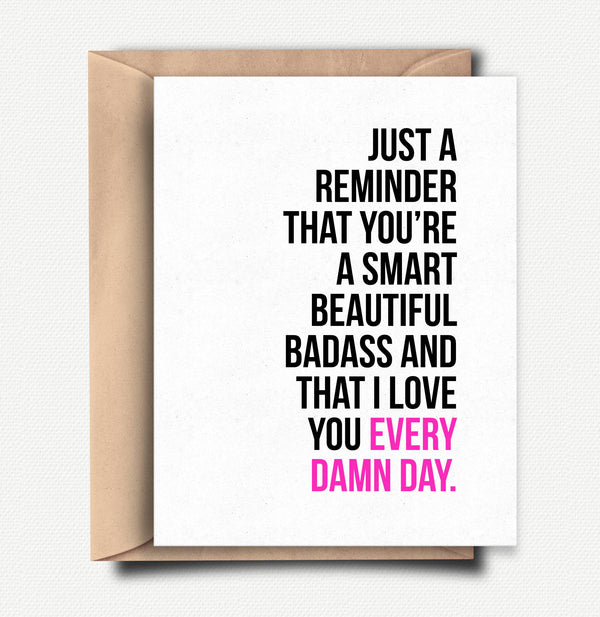 Smart Beautiful Badass Card - DIGS