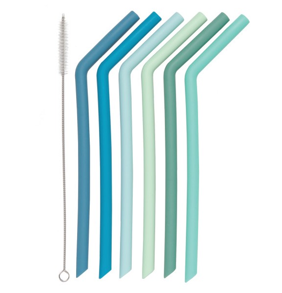 Silicone Smoothie Straw Set: Marina