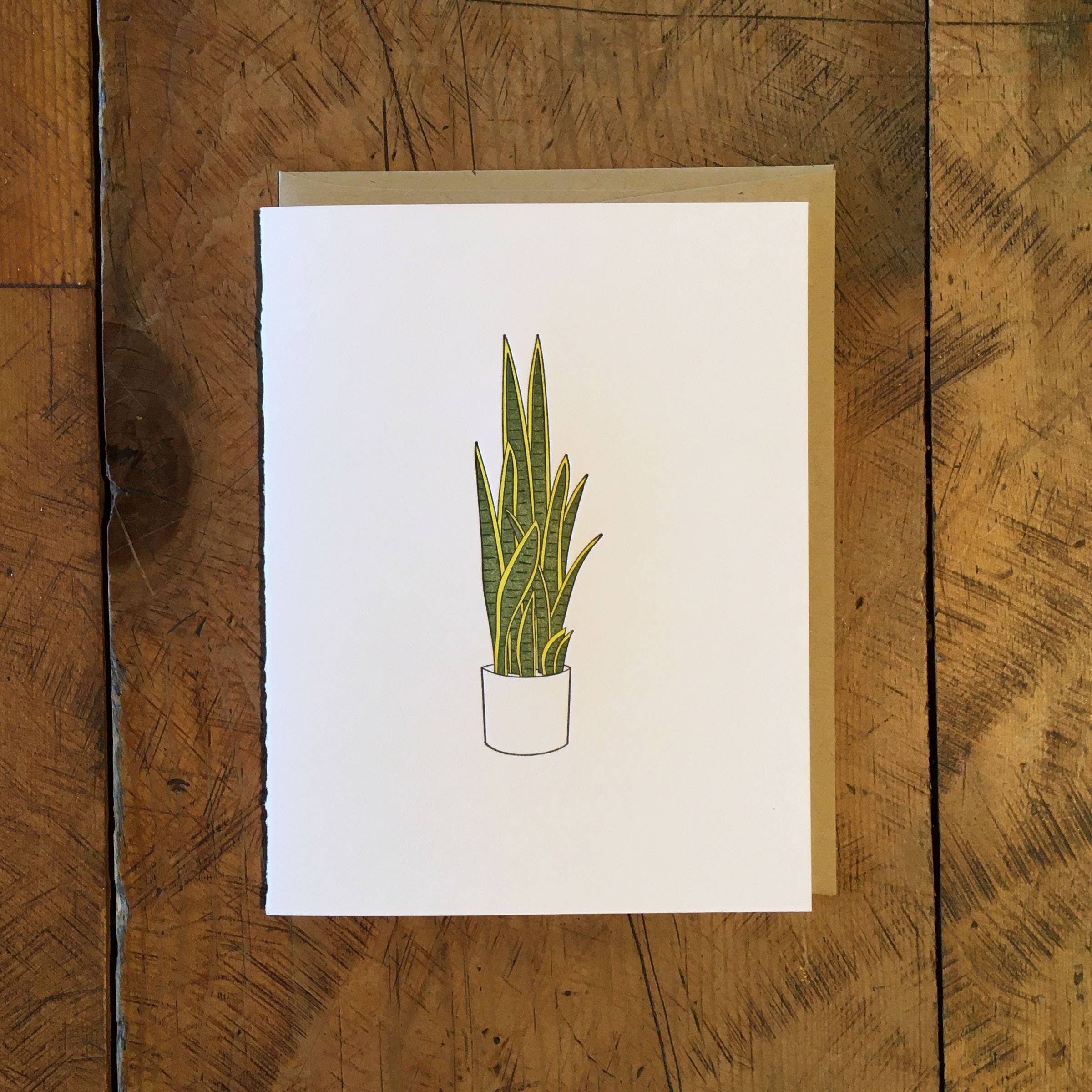 Snake Plant Letterpress Card - DIGS