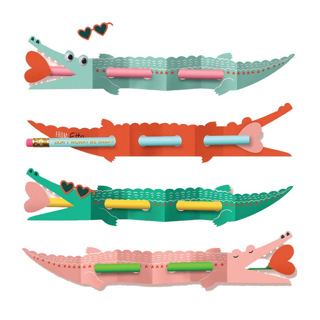 Snappy Gators Valentine Pencil Kit - DIGS
