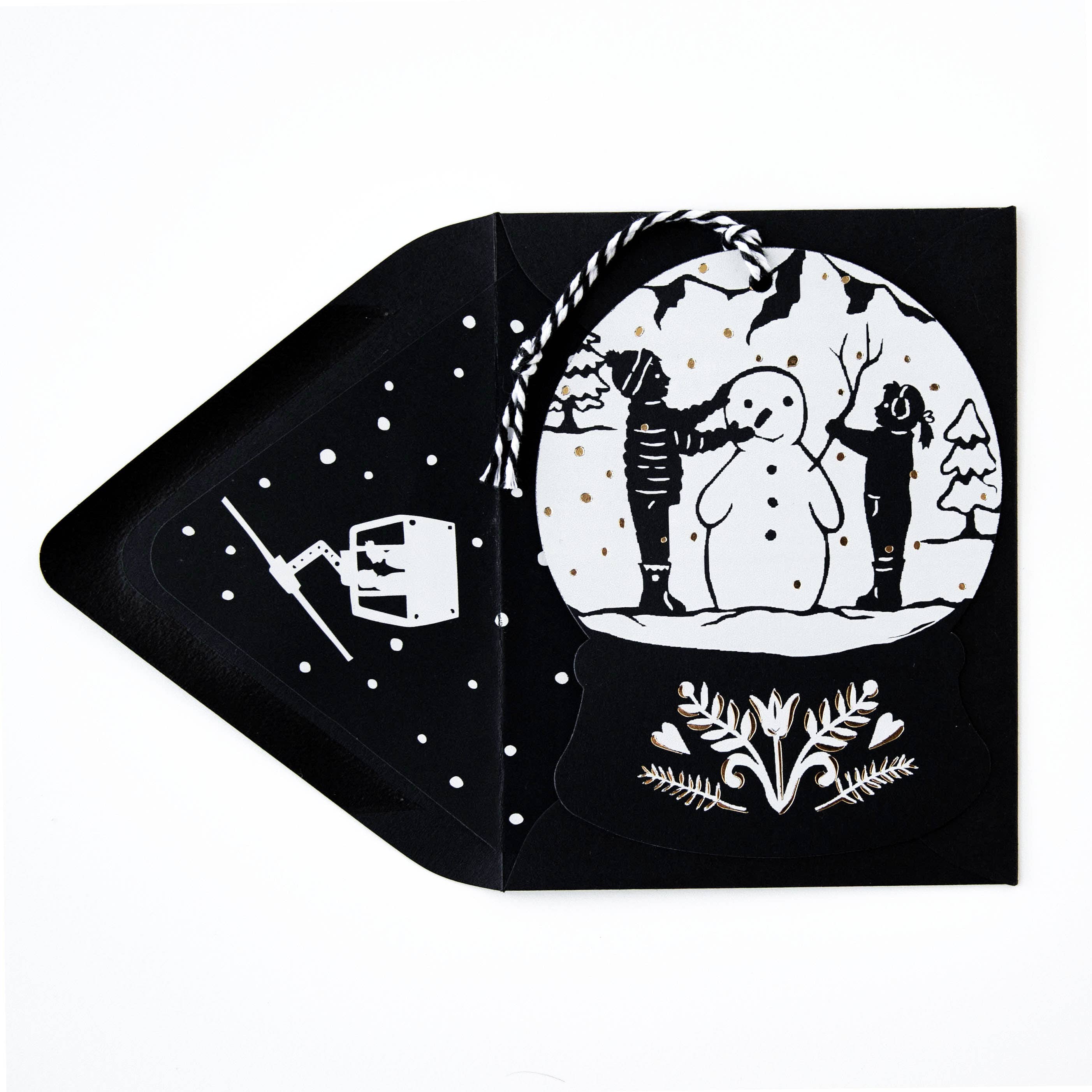 Snowman Snowglobe Shape Card - DIGS